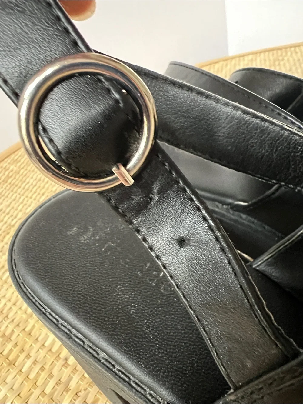 Retro 90s Y2K Steve Madden Sunnyside Sandal Lug Sole Platform SlingBack Black 10